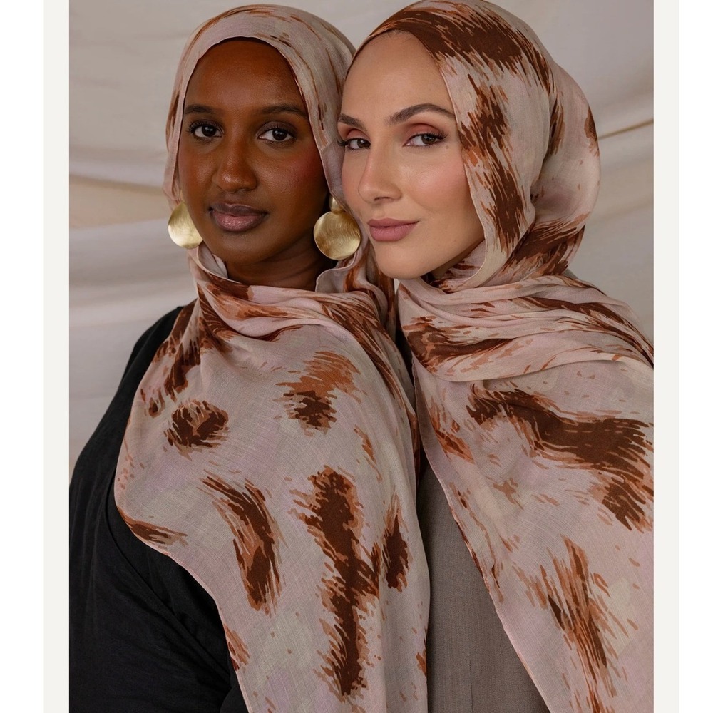 Vela Cheetah Camo Mini Modal Hijab Scarf NWT Animal Print 21x64